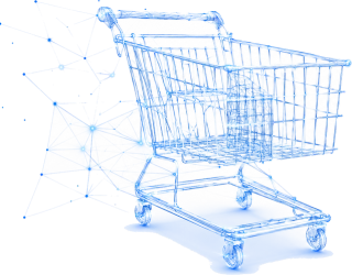 Shopping cart filled with digital goods