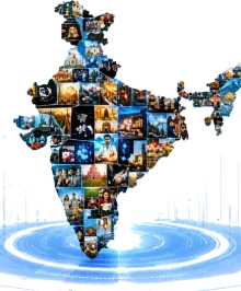Map of India made of photos of businesses and people
